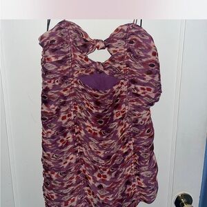 Zara Purple Patterned Mini Dress